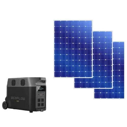 מערכת סולארית היברידית ECOFLOW DELTA 3600 ו 3 פאנלים סולאריים קשיחים 560W