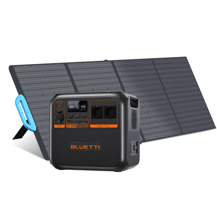 קיט תחנת כוח ניידת BLUETTI AC180P + פאנל סולארי מתקפל BIGBLUE 200W